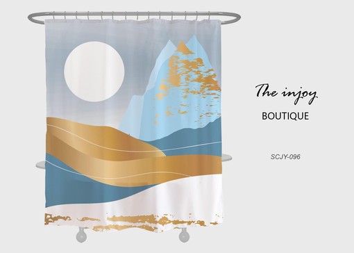 Snow Mountain Disney Unique Shower Curtain with Hooks, a Moonlit Night and Waterproof Design