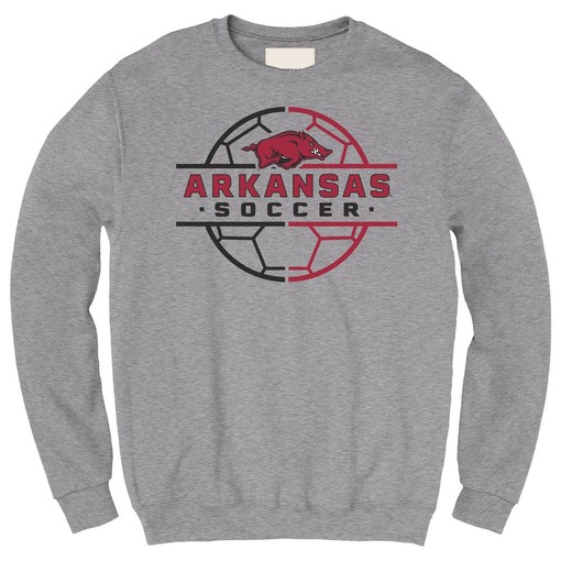 Soccer Ball Grid Unisex Fleece Crew Sweatshirt for Arkansas Razorbacks Fans