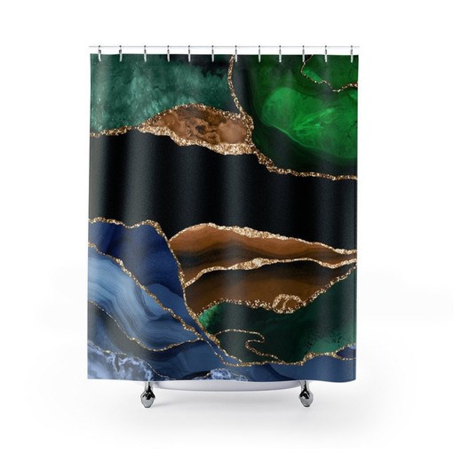 Sophisticated Contemporary Shower Curtain for College Dorm and Bathroom