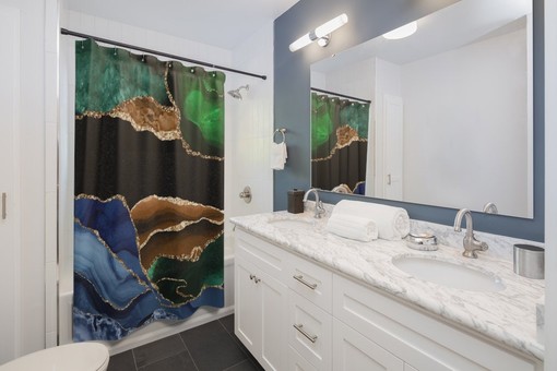 Sophisticated Contemporary Shower Curtain for College Dorm and Bathroom - Image 2