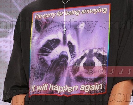 Sorry For Being Annoying Opossums Meme Shirt - Vintage and Classic Movie Shirts for Men Featuring Possums - Image 2