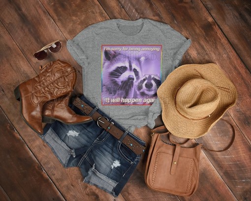 Sorry For Being Annoying Opossums Meme Shirt - Vintage and Classic Movie Shirts for Men Featuring Possums - Image 3