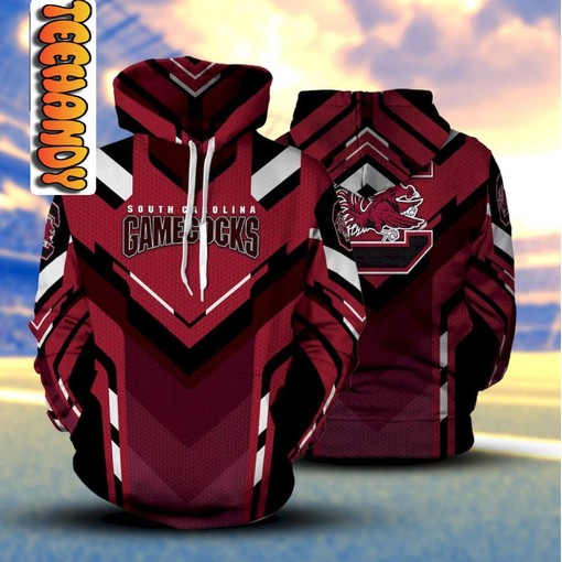 South Carolina Gamecocks All Over Print 3D Hoodie with Custom Design
