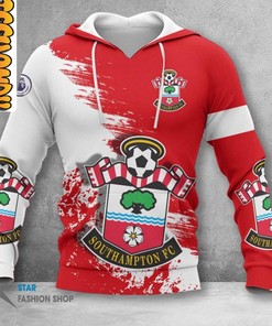 Southampton FC Signature All Over Print 3D Hoodie with Club Logo for Soccer Lovers