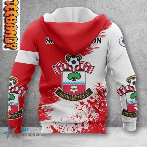 Southampton FC Signature All Over Print 3D Hoodie with Club Logo for Soccer Lovers - Image 2