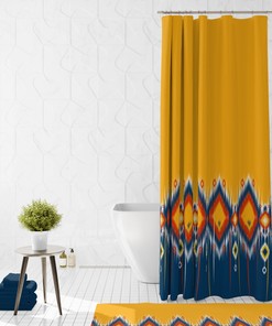 Southwest Boho Bathroom Decor Shower Curtains with Vintage Print