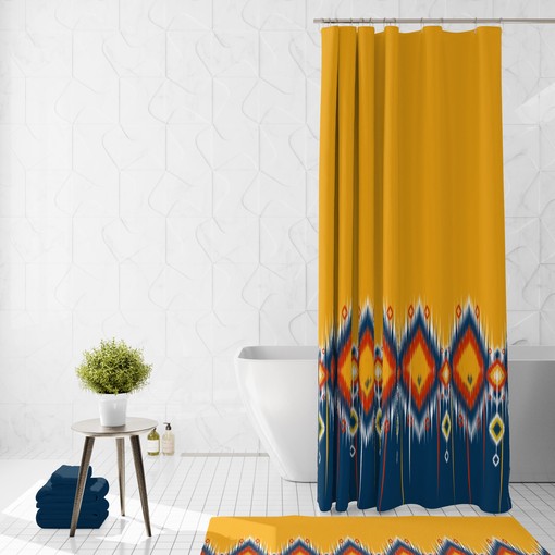 Southwest Boho Bathroom Decor Shower Curtains with Vintage Print