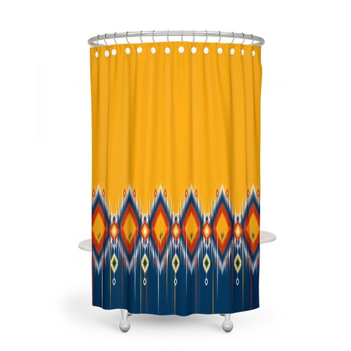 Southwest Boho Bathroom Decor Shower Curtains with Vintage Print - Image 3