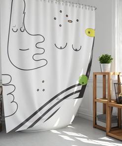 Southwestern Shower Curtain with Bohemian Abstract Black and White Bath Curtain for Unique Tribal Bathroom