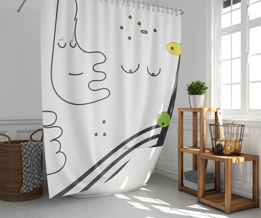 Southwestern Shower Curtain with Bohemian Abstract Black and White Bath Curtain for Unique Tribal Bathroom