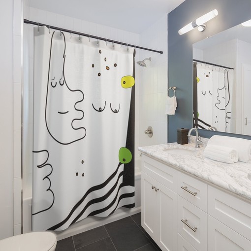 Southwestern Shower Curtain with Bohemian Abstract Black and White Bath Curtain for Unique Tribal Bathroom - Image 2