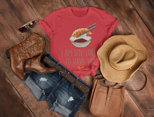 Soy Lucky To Have You Movie T-Shirts, Valentine Unisex Tees, Cute Galentine's Day for Her Romantic Love Anniversary Tees - Image 3