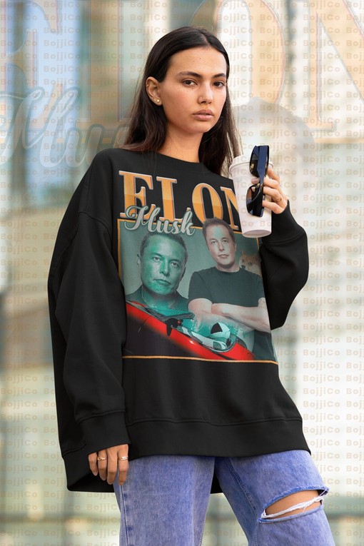 Space Car Fan Club Sweatshirt - Dogecoin 69 420 Design Retro T-shirt - Elon Musk Sweater - Billionaire Quote