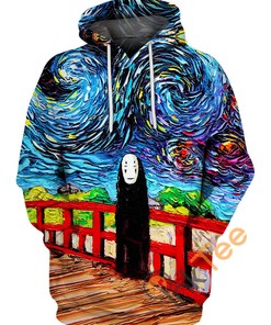 Spirited Away Van Gogh Anime 3D Printed All Over Custom Hoodie