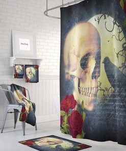Spooky Gothic Skull Shower Curtain for a Unique Bathroom Decor