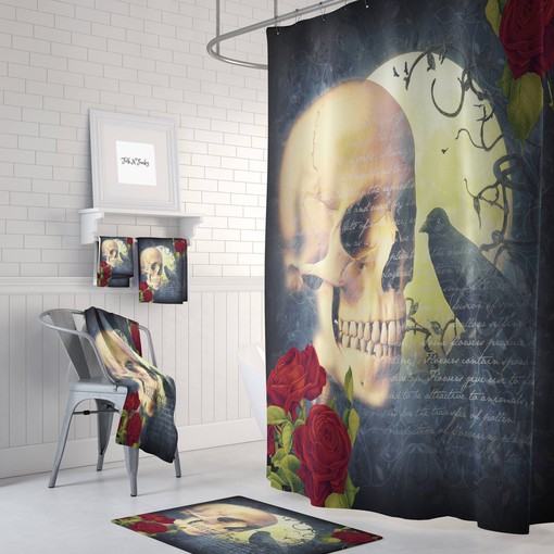 Spooky Gothic Skull Shower Curtain for a Unique Bathroom Decor
