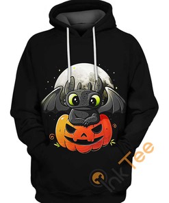 Spooky Toothless Halloween Hoodie in 3D Design for Kids and Adults