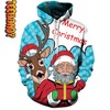 Spread Cheer with Comic Art Santa Merry Christmas Custom All Over Print 3D Hoodie