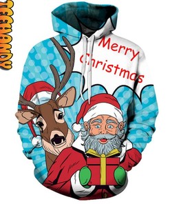 Spread Cheer with Comic Art Santa Merry Christmas Custom All Over Print 3D Hoodie