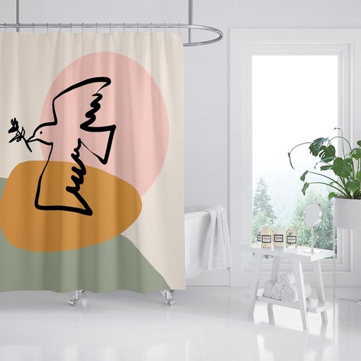 Spread Love and Peace to Your Bathroom Decor with Disney Colomba con Tenda da Doccia Olive Branch Set da Bagno - Image 2