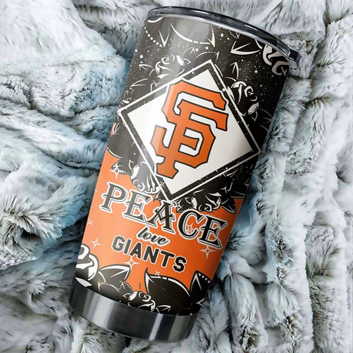 Spreading Peace and Love - San Francisco Giants MLB Tumbler with Personalized Design and MLB Logo for Baseball Fans