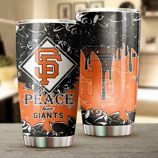 Spreading Peace and Love - San Francisco Giants MLB Tumbler with Personalized Design and MLB Logo for Baseball Fans - Image 2
