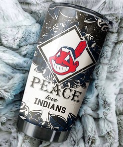 Spreading Peace and Love with Custom MLB Logo - Cleveland Indians MLB Tumbler with MLB Coffee Tumbler