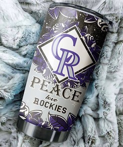 Spreading Peace and Love with Custom MLB Logo - Colorado Rockies MLB Tumbler with Personalized Tumbler and Tumbler 20 oz