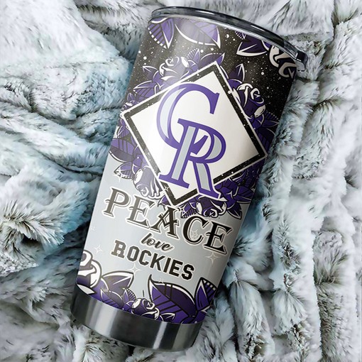 Spreading Peace and Love with Custom MLB Logo - Colorado Rockies MLB Tumbler with Personalized Tumbler and Tumbler 20 oz