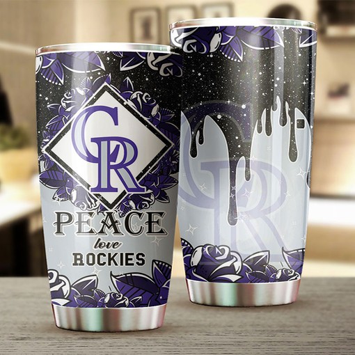 Spreading Peace and Love with Custom MLB Logo - Colorado Rockies MLB Tumbler with Personalized Tumbler and Tumbler 20 oz - Image 2