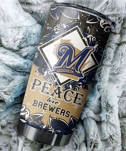Spreading Peace and Love with Custom MLB Logo - Milwaukee Brewers MLB Tumbler with Personalized Tumbler