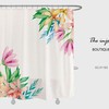 Spring Floral Shower Curtain, Customizable Size, Plant Bathroom Decor with Hooks