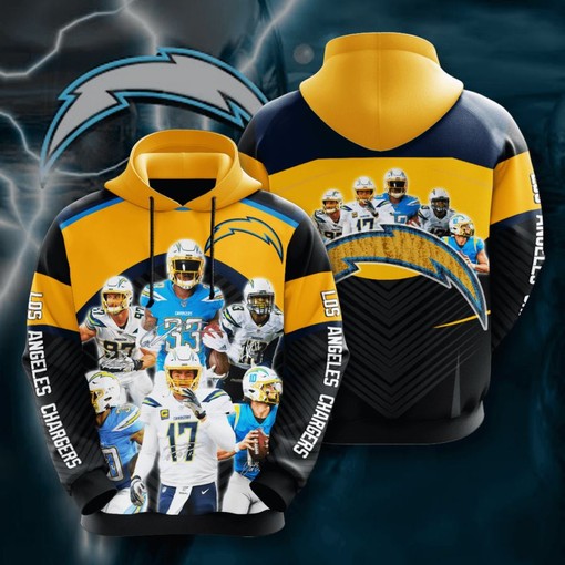 Spring Style Custom Sport Design All Over Print 3D Hoodie - Los Angeles Chargers Fans
