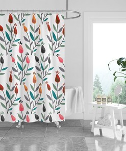 Spring Tulips Shower Curtain Set with Optional Towels and Mat - Refreshing and Vibrant Bathroom Decor