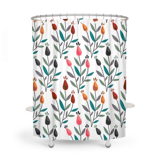 Spring Tulips Shower Curtain Set with Optional Towels and Mat - Refreshing and Vibrant Bathroom Decor - Image 2