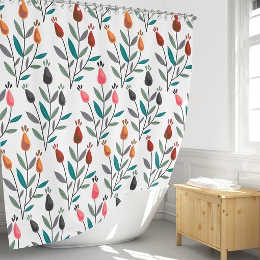Spring Tulips Shower Curtain Set with Optional Towels and Mat - Refreshing and Vibrant Bathroom Decor - Image 3