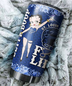 St. Louis Blues NHL Tumbler with Betty Boop Design - Perfect Drinkware for Fans