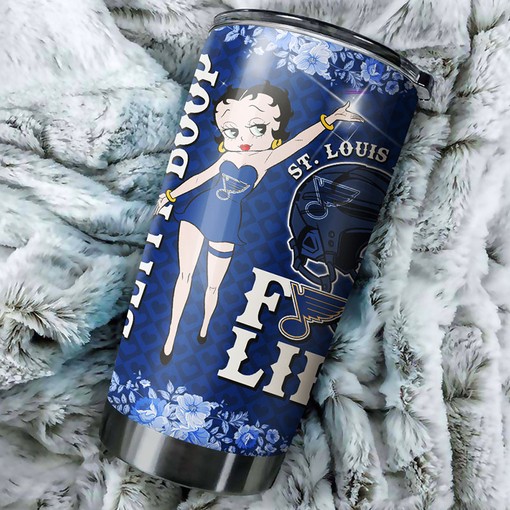 St. Louis Blues NHL Tumbler with Betty Boop Design - Perfect Drinkware for Fans