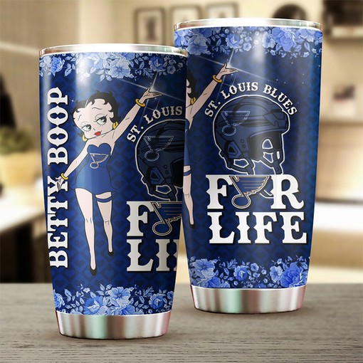 St. Louis Blues NHL Tumbler with Betty Boop Design - Perfect Drinkware for Fans - Image 2