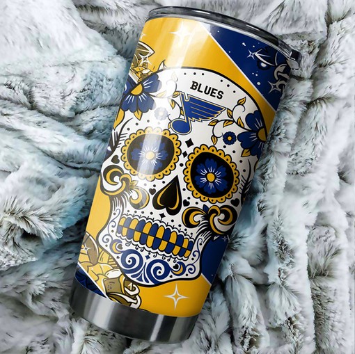 St. Louis Blues NHL Tumbler with Skull Design - Perfect Drinkware for Fans - Image 2
