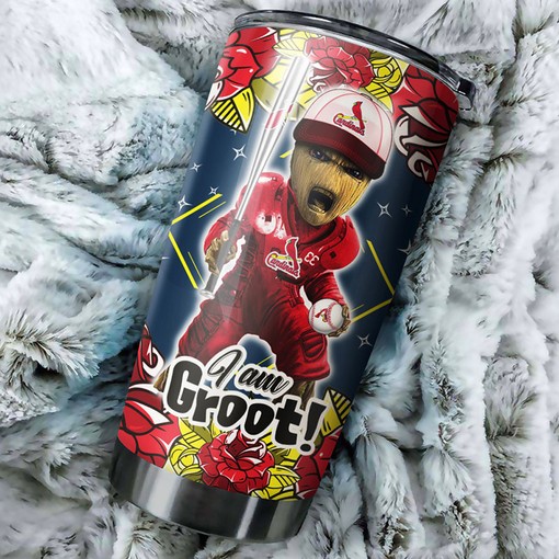 St. Louis Cardinals I Am Groot Graphics MLB Tumbler - Baseball Mom Tumbler Ideas