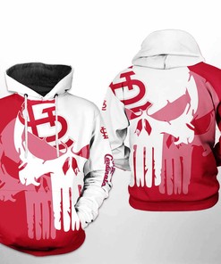 St. Louis Cardinals MLB Team Skull Hoodie in All-Over Print