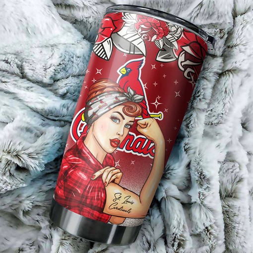 St. Louis Cardinals MLB Tumbler - The Strongest Best Mom Ever Gift for Baseball-loving Moms with Custom MLB Logo - Image 2