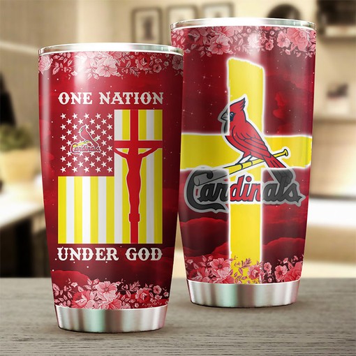 St. Louis Cardinals One Nation Under God Edition MLB Tumbler - Baseball Mom Tumbler Ideas - Image 2