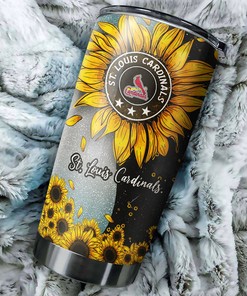 St. Louis Cardinals Sunflower Design Personalized Tumbler - MLB Coffee Tumbler