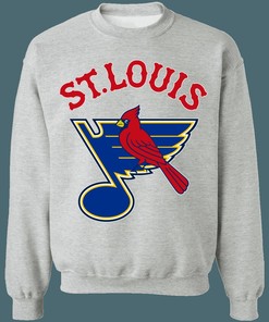 St.Louis Blues-Cardinals MASH-UP MLB NHL Sweatshirt Hoodie TShirt for Hockey Lover