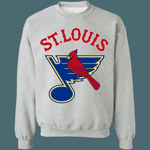 St.Louis Blues-Cardinals MASH-UP MLB NHL Sweatshirt Hoodie TShirt for Hockey Lover