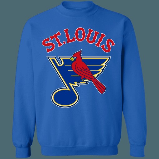 St.Louis Blues-Cardinals MASH-UP MLB NHL Sweatshirt Hoodie TShirt for Hockey Lover - Image 3