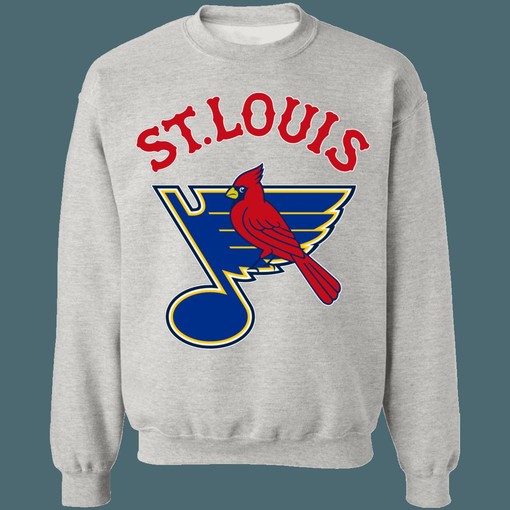 St.Louis Blues-Cardinals MASH-UP MLB NHL Sweatshirt Hoodie TShirt for Hockey Lover - Image 4