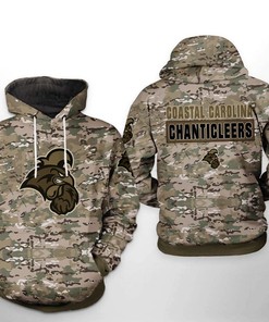 Stand out from the Crowd with Coastal Carolina Chanticleers NCAA Camo Veteran 3D Hoodie Featuring Custom All Over Print